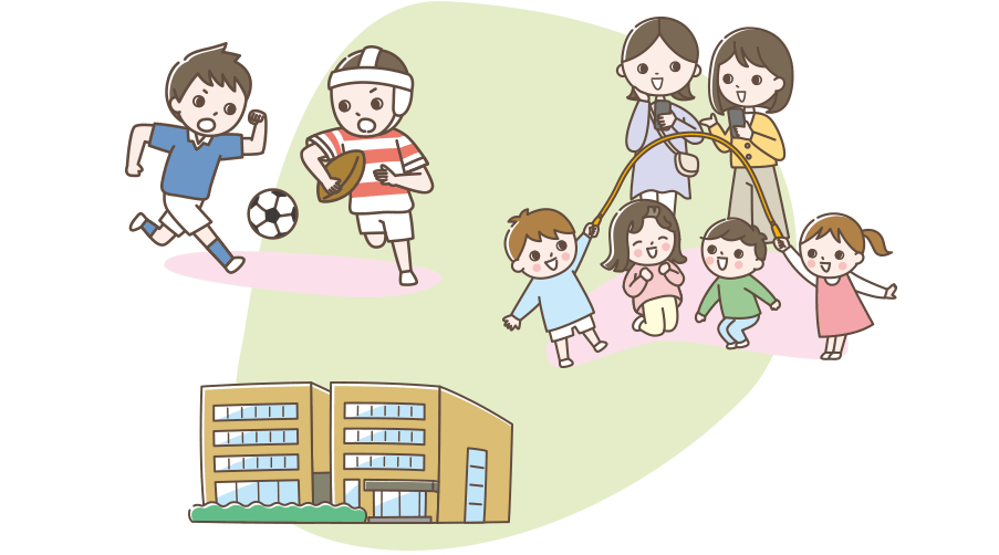 まちのコミュニティを想起させる関連イラスト