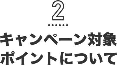 2 キャンペーン対象ポイントについて