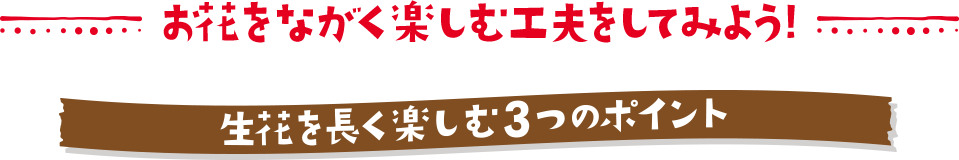 お花をながく楽しむ工夫をしてみよう!生花を長く楽しむ3つのポイント