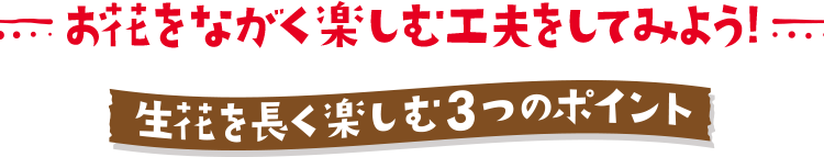 お花をながく楽しむ工夫をしてみよう!生花を長く楽しむ3つのポイント