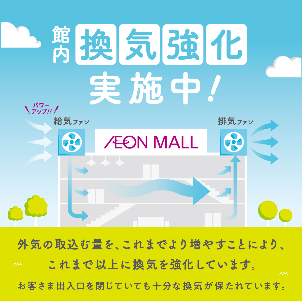 館内換気強化実施中